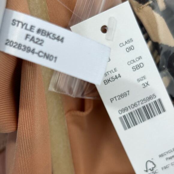 J. Crew NWT Bandeau Bikini Swim Top in Zebra Stripe Beige Brown Size 3X - Picture 11 of 13